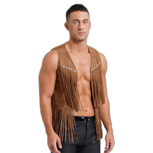Suede Tassel Western Cowboy Vest
