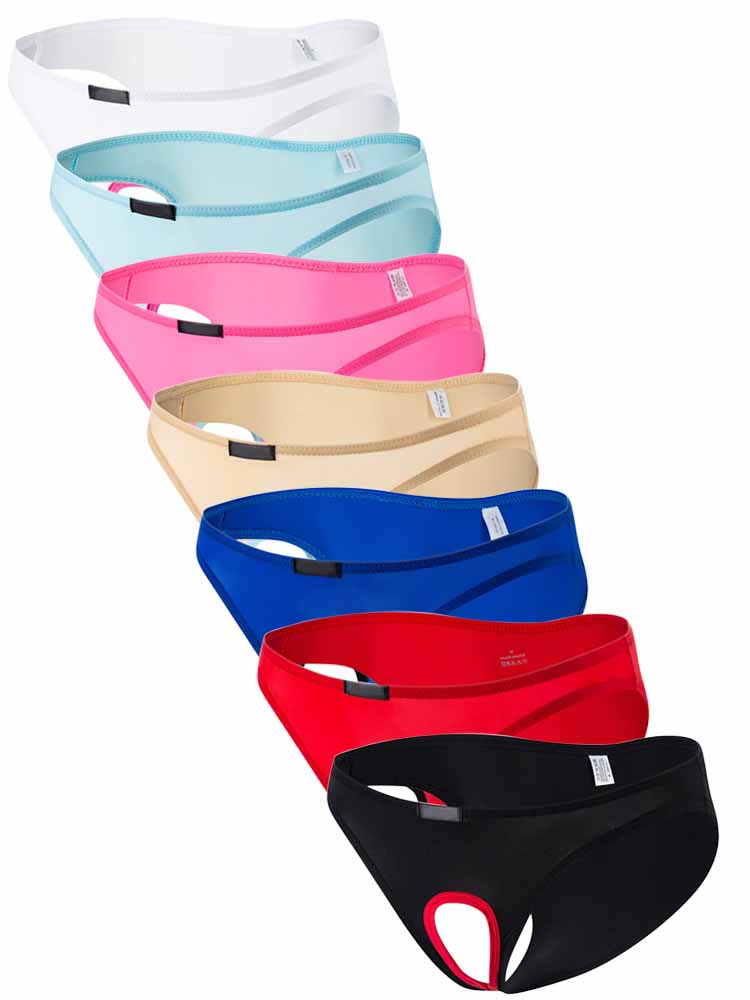 Men's Hollow Open File Ice Silk Briefs