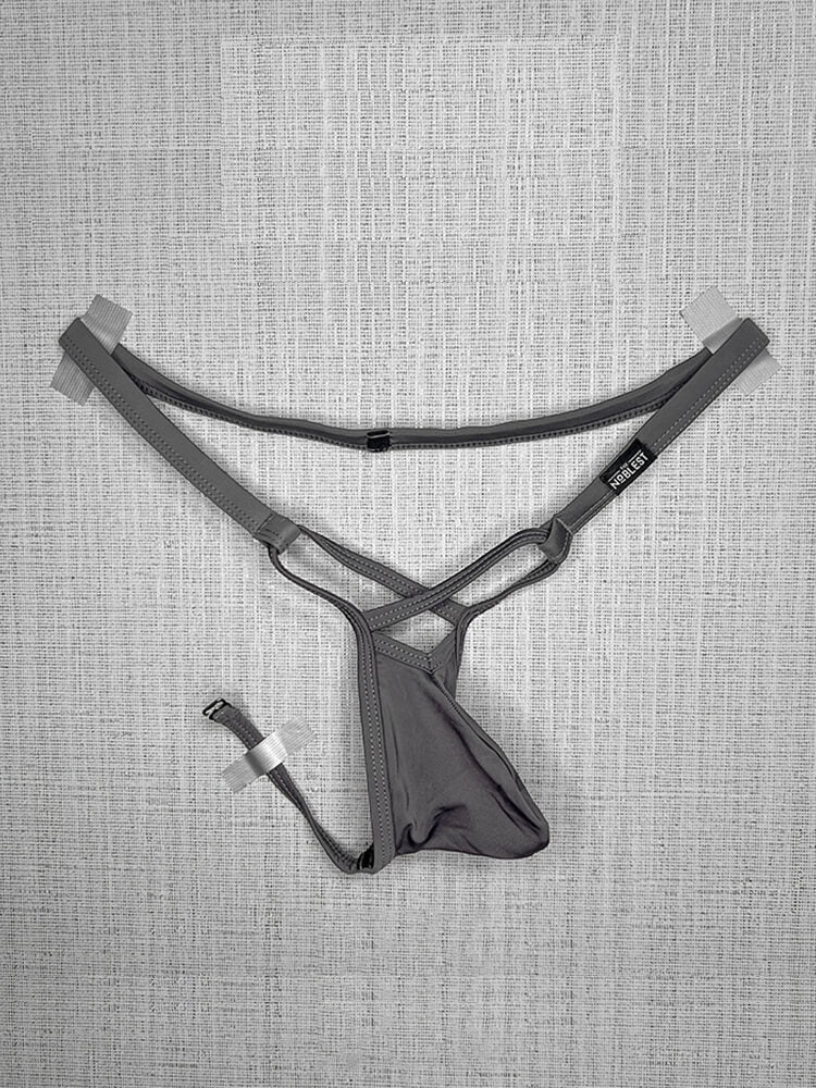 Men's Elastic Pouch Back Strap Detachable Thong