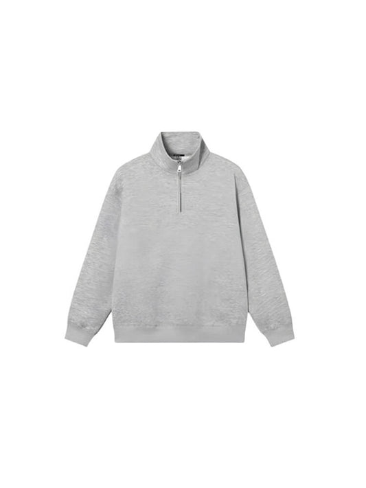 Men's Half Zip Stand Collar Solid Color Sweatshirt