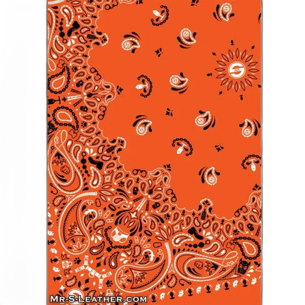 Mr.S Leather Zipper Pocket Neck Hanky - Orange