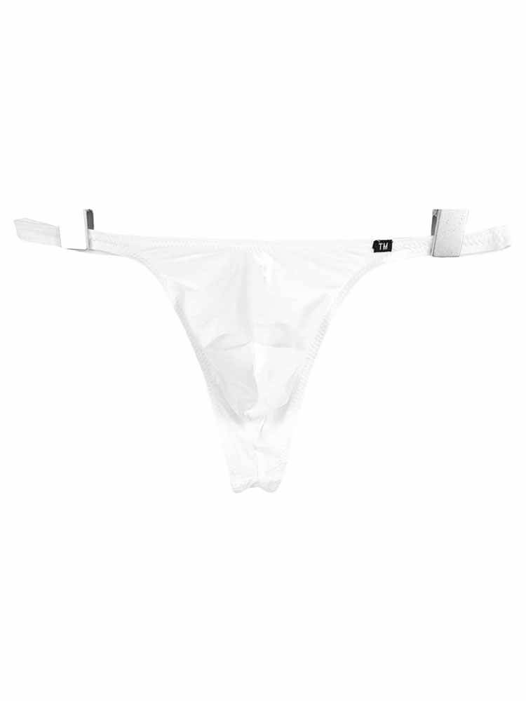 Men's Solid Color Low Waist Ice Silk Thong