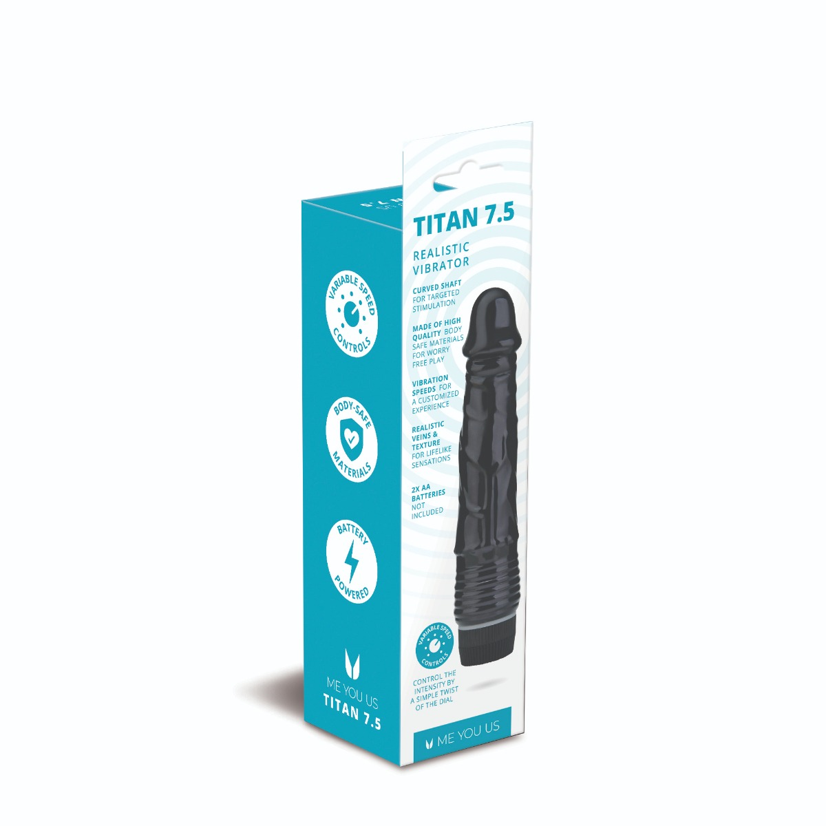 Me You Us Titan Realistic Vibrator Black