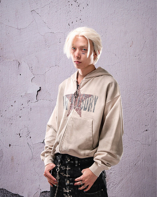 Vintage Star Graphic Zip Hoodie