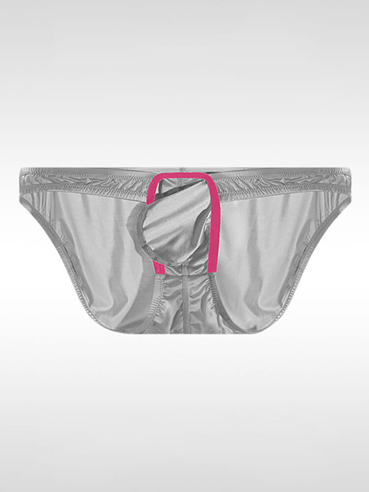 Men's Low-Waist Sexy High-Cut Ice Silk Briefs