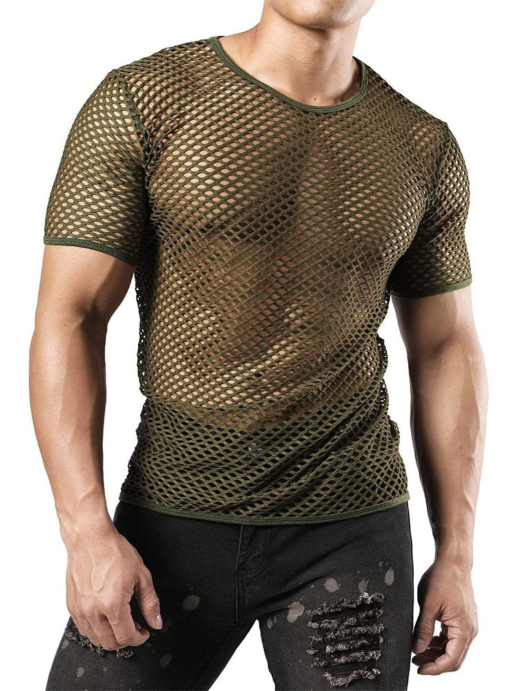 Men's Casual Hollow-out Fishnet Top