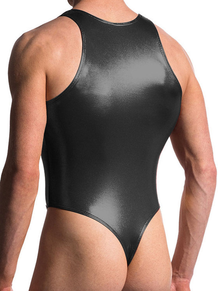 Men's Matte Faux Leather Bodysuit