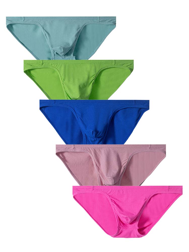 Men's Pit Cloth Solid Color Low Waist Briefs