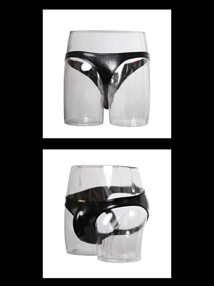 Men's Sexy Low-Rise Soft PU Leather Thong