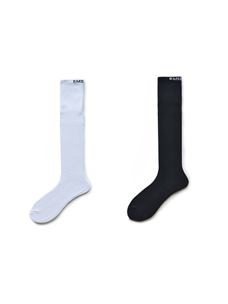 D.M Men's Pure Color High-calf Thick Socks