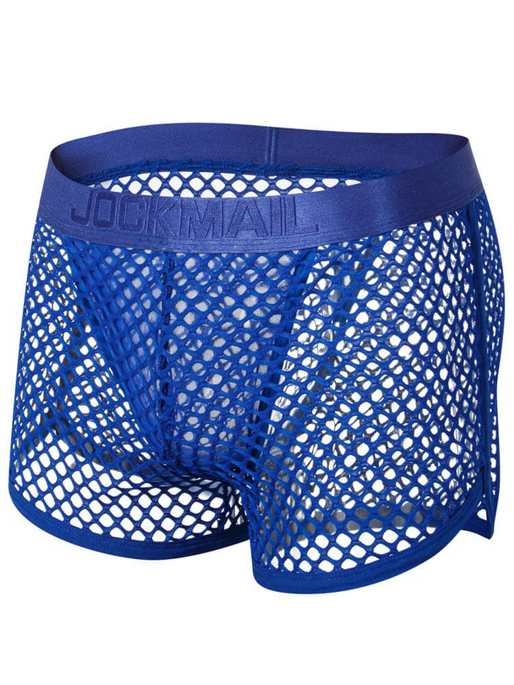 Men's Sexy Low-Rise Mesh See-Through Boxer Briefs