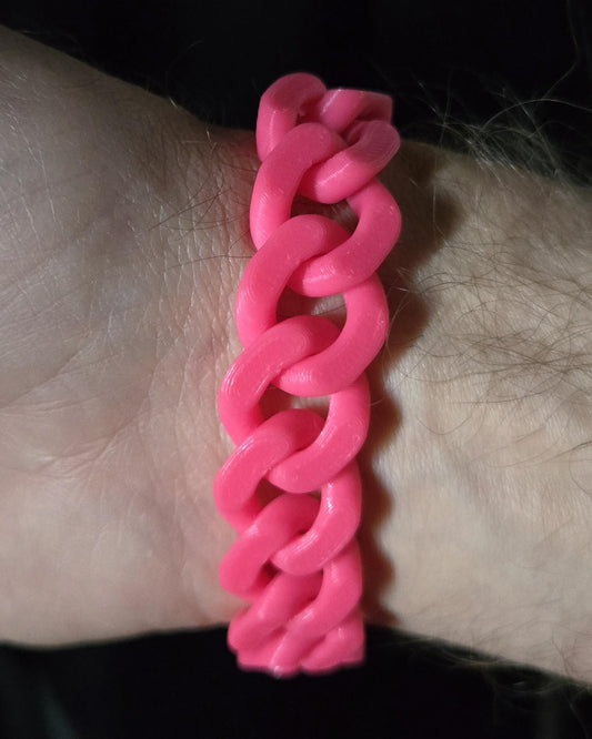 3D Printed Cuban Chain Bracelet – Colorful, Customizable, Durable & Stylish