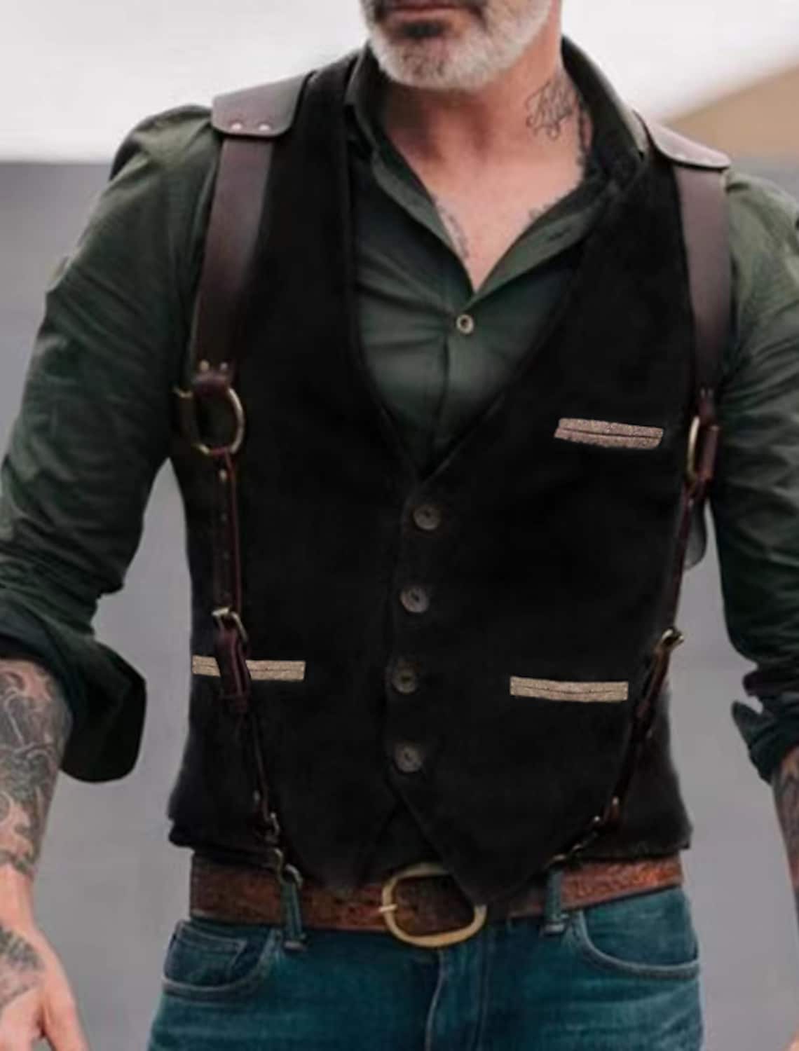 Retro Fashion Open Pocket Vest