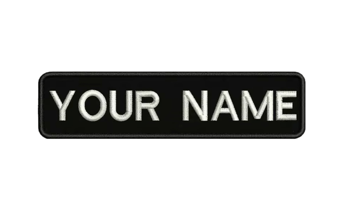 Custom Patch 10cmX2.5cm Black/White