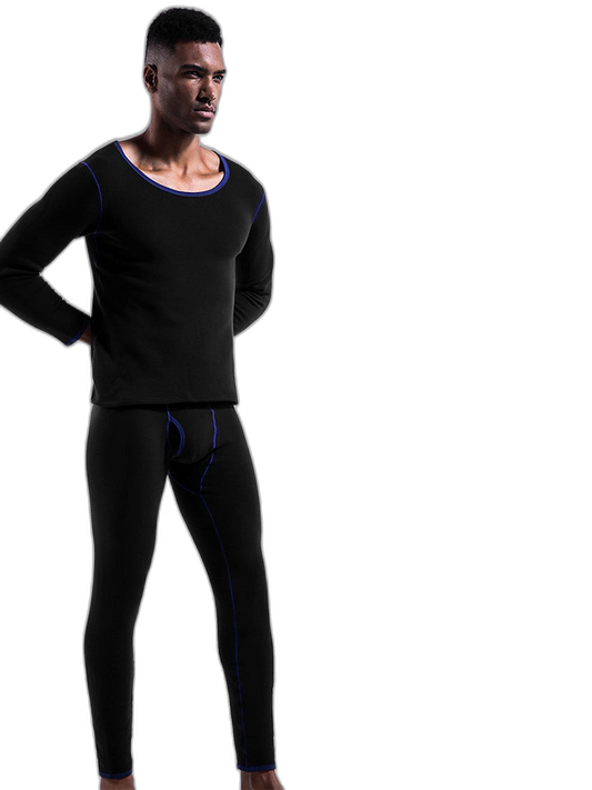 Fleece Lined Men's Thermal Underwear With Support Pouch