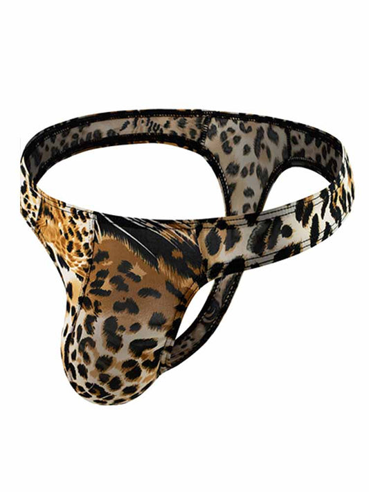 Men's Leopard Print Low Rise Thong