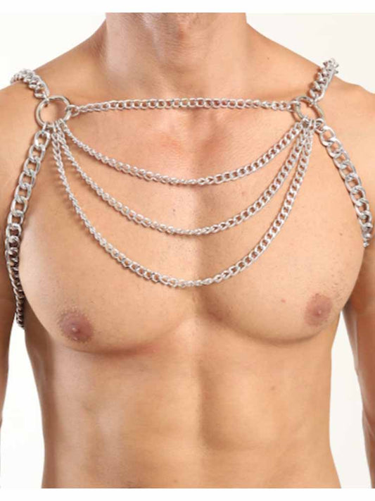 Men's Bondage Restraint Metal Body Chain