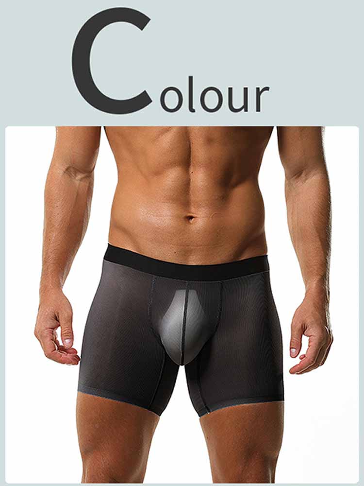 Men's Ice Silk Breathable Lengthened Boxer Briefs