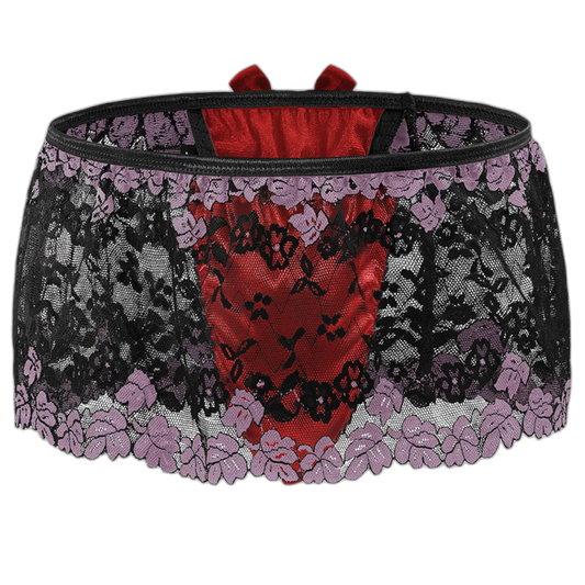 Lace Skirted Sissy Thong With High Waist