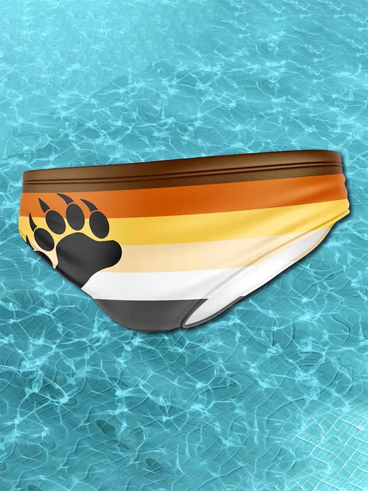 Men's LGBT Gay Bear Claw Pride Flag Briefs