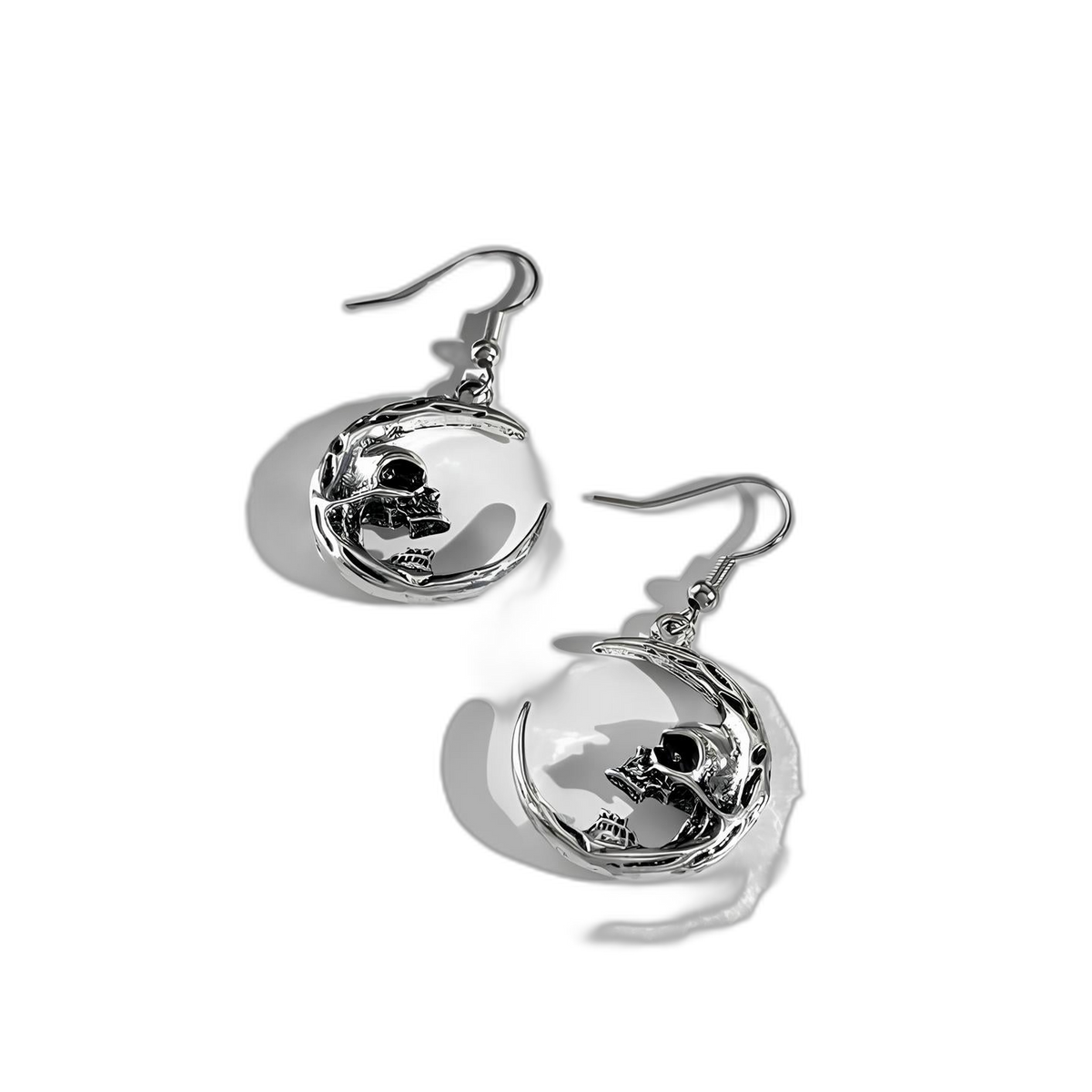 Skull Moon Earrings