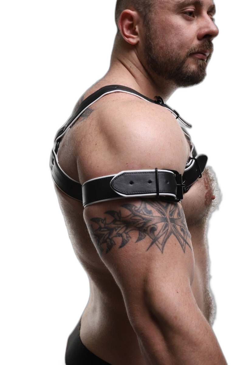 ruff GEAR Double Tone Leather Bicep Strap White Black