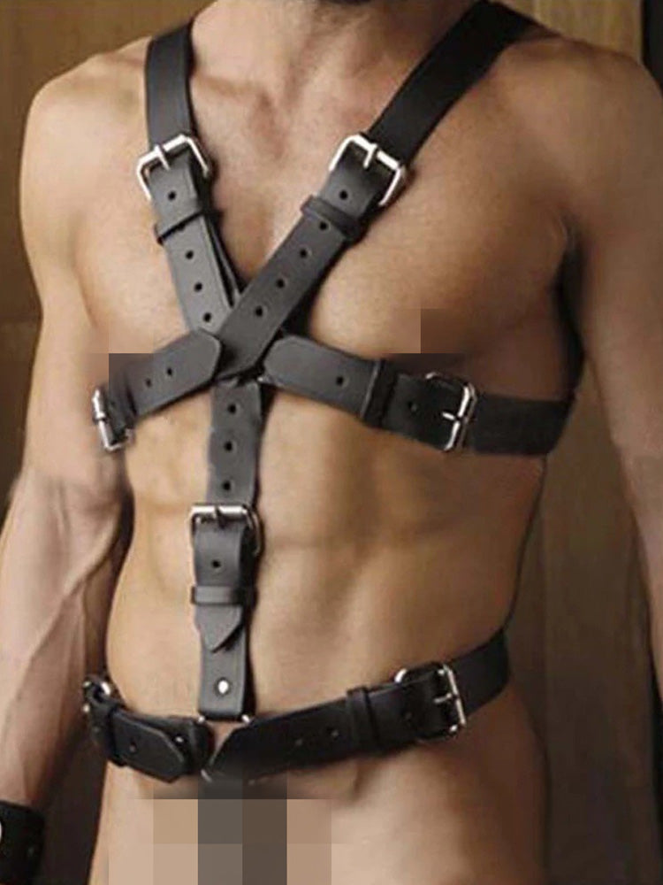 Men's Leather Bondage Body Harness
