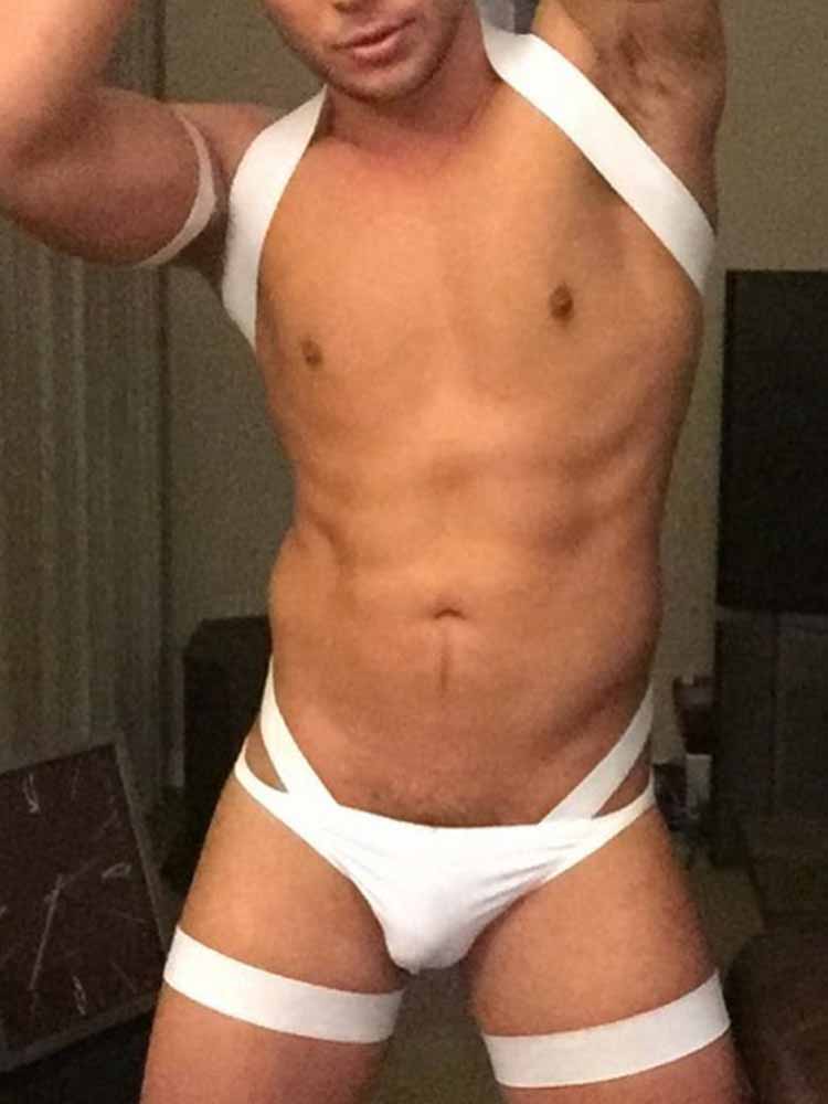 Men's Elastic Harness Briefs Leg Loop Set