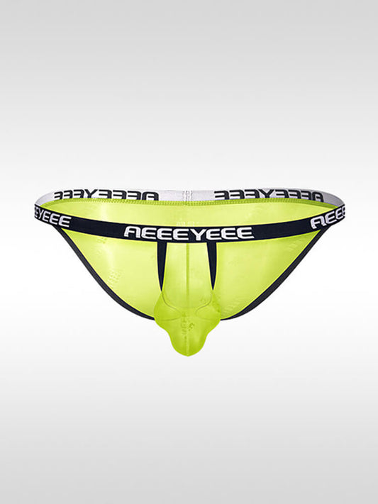 Men's Sexy High-Cut Low-Rise Transparent Briefs