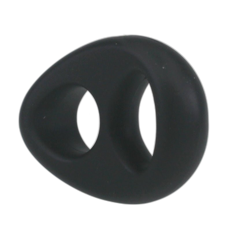 ruff GEAR Liquid Silicone Duo Cock and Ball Ring Black