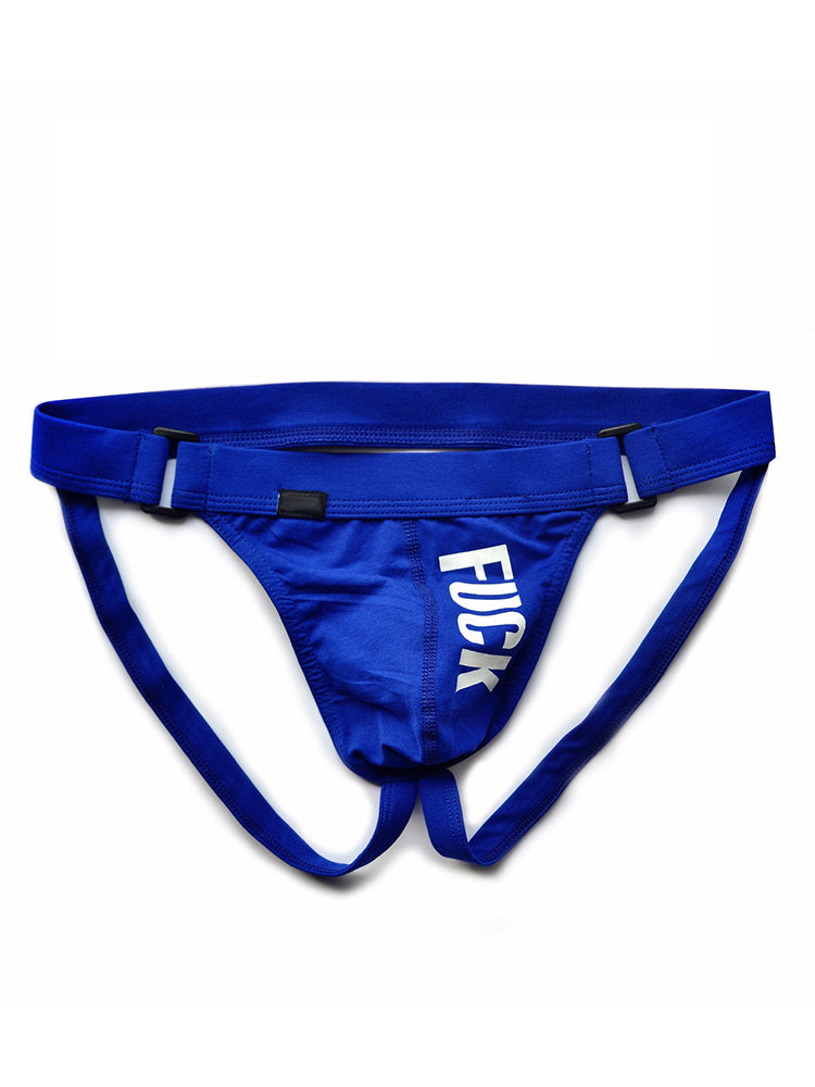 D.M Men's Solid Color Letters Low Waist Sexy Thong