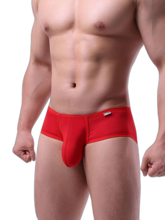 2 Pack Men's Low-Rise Contoured Pouch Stretch Fit Sporty Cut Trunks