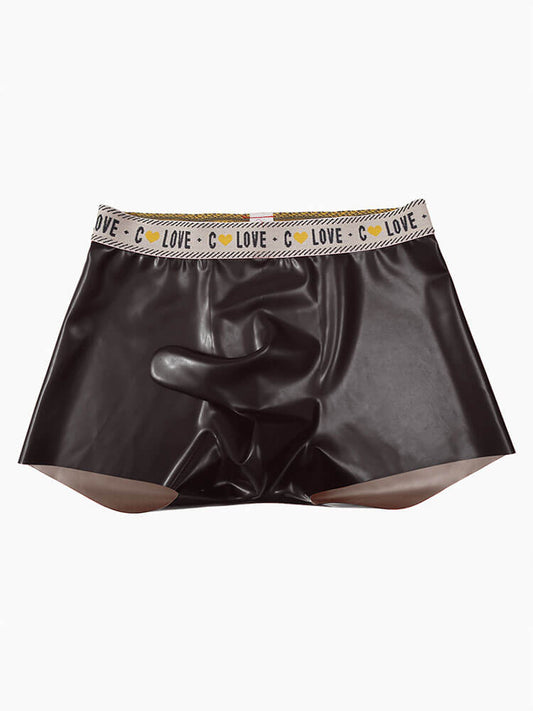 Men's Sexy Bullet-Separating Latex Boxer Briefs