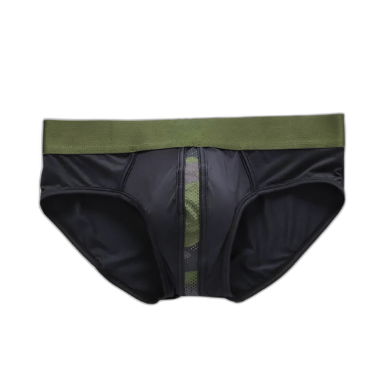 Camo-Stripe Silk Briefs