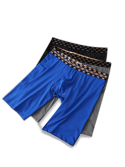 2 Pack Men’s Compression Boxer Shorts with Side Pocket