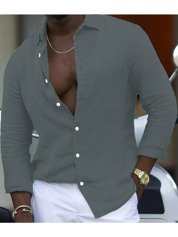 Men's Breathable Cotton Long Sleeve Shirt