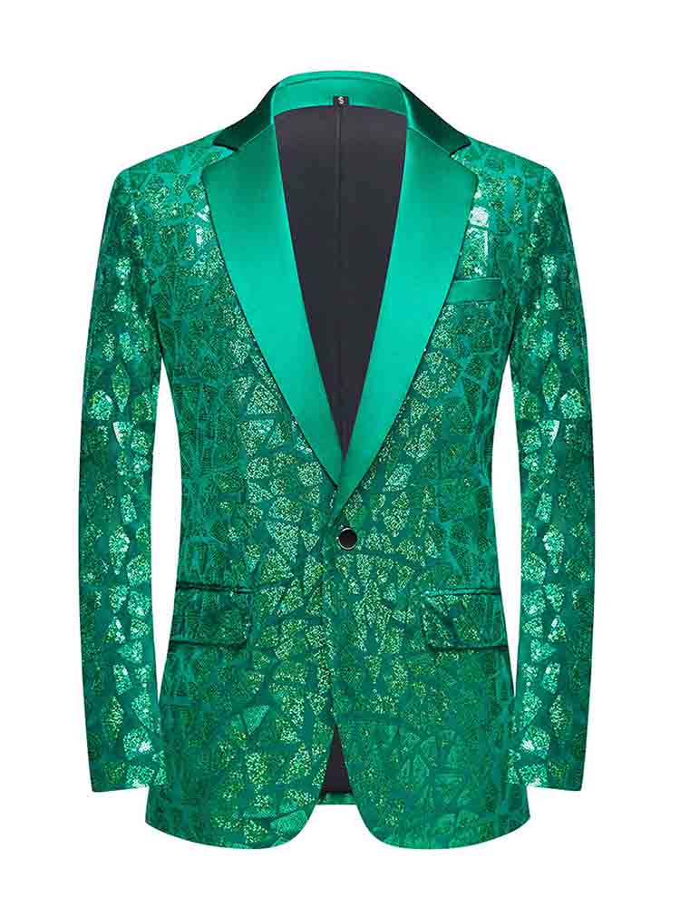 Men's Triangular Sequined Suit Jacket