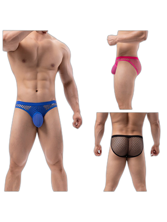 2 Pack Men's Low-Rise Mesh Breathable Bikini