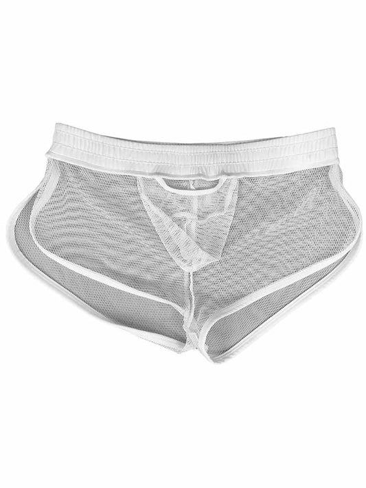 Men's Solid Color Mesh Full Split Trunks