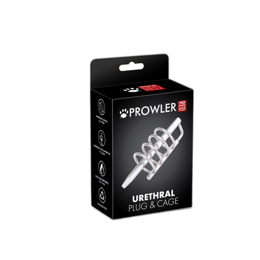 Prowler RED Urethral Plug & Cage Silver
