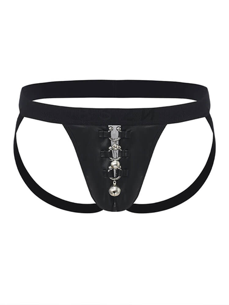 Men's Sexy Detachable Horseshoe Ring Bell Jockstrap