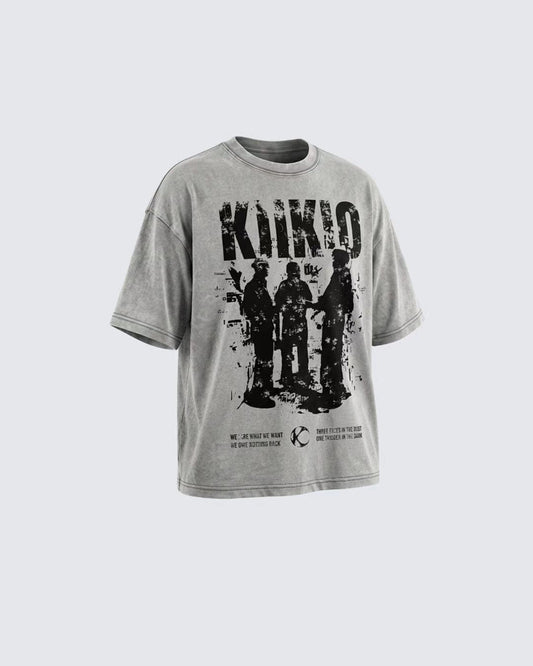 Vintage Washed KIIKIO Graphic Oversized T-Shirt