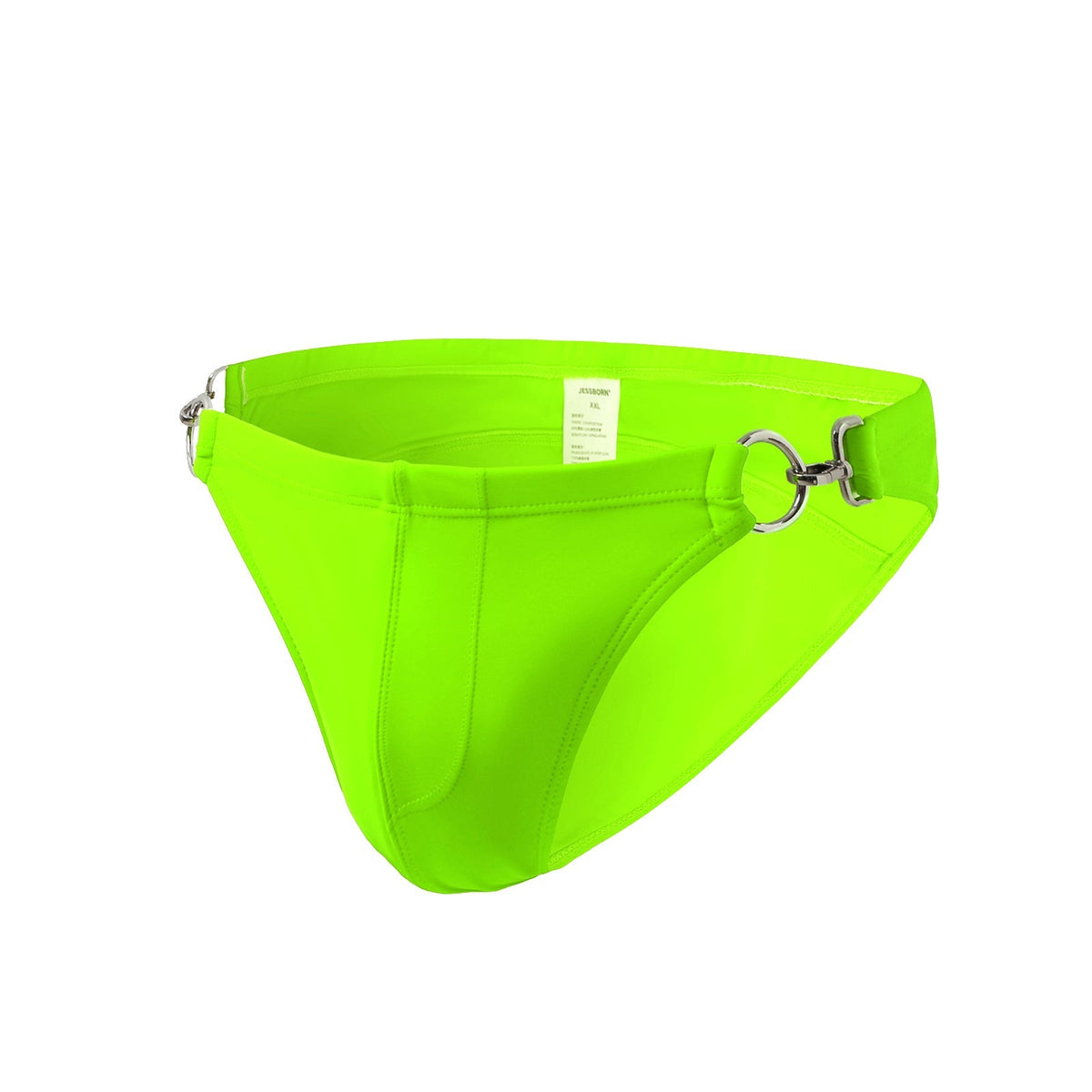 Men's Solid Color Metal Double Buckle Swim Bikini - Blue