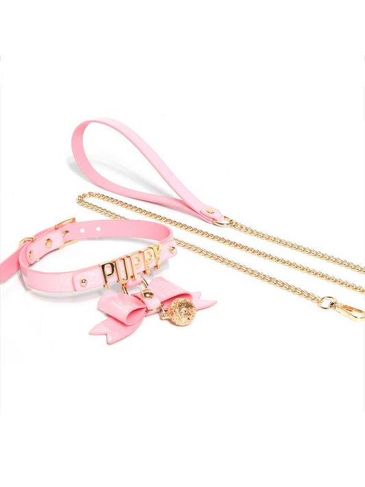 SM Bow Light-Up Bell Puppy Choker