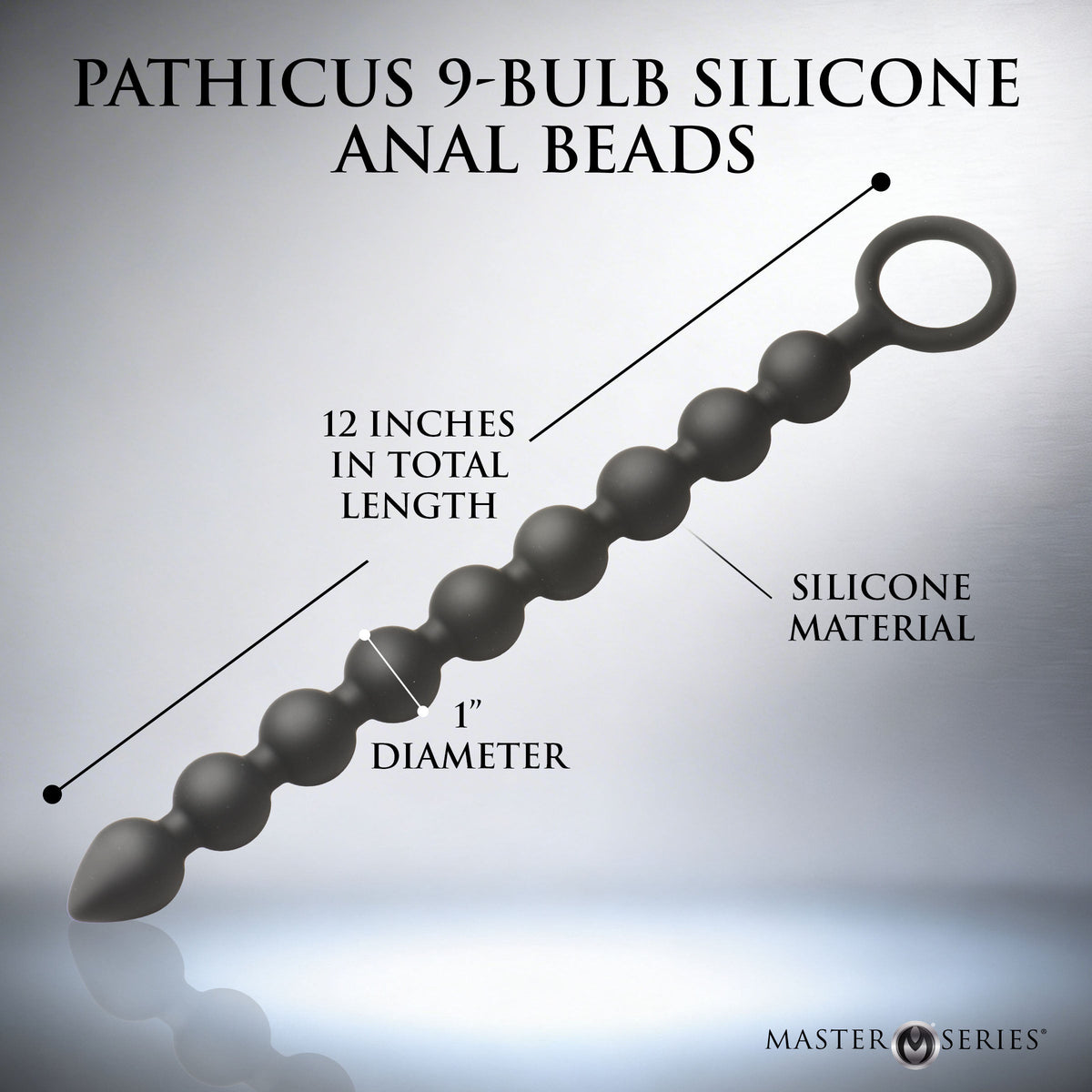 Pathicus 9-Bulb Silicone Anal Beads