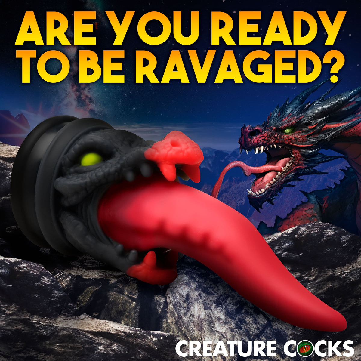 Dragon Roar Silicone Dildo with Free Lubricant