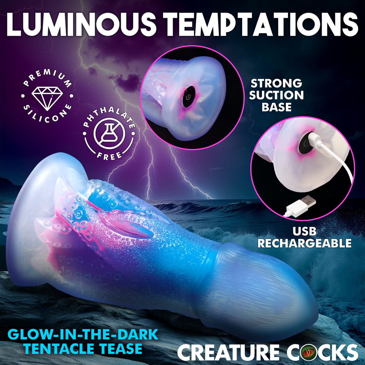Cocktopus Deluxe Vibrating Silicone Dildo