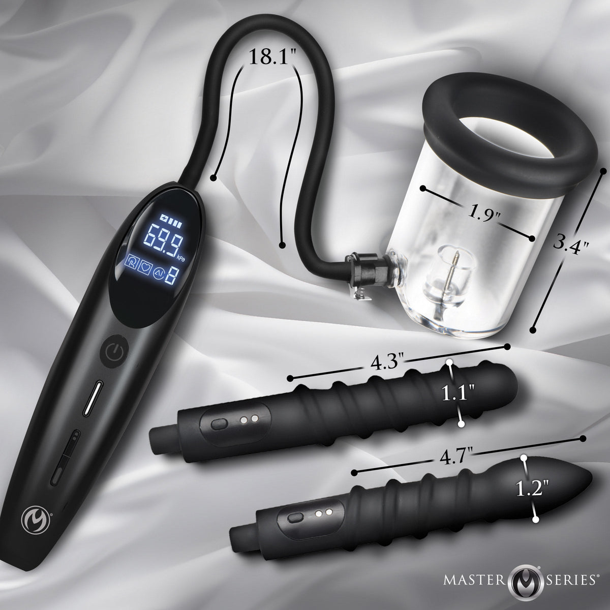 Rosebud Driller Deluxe Set Vibrating Silicone Rosebud Pump