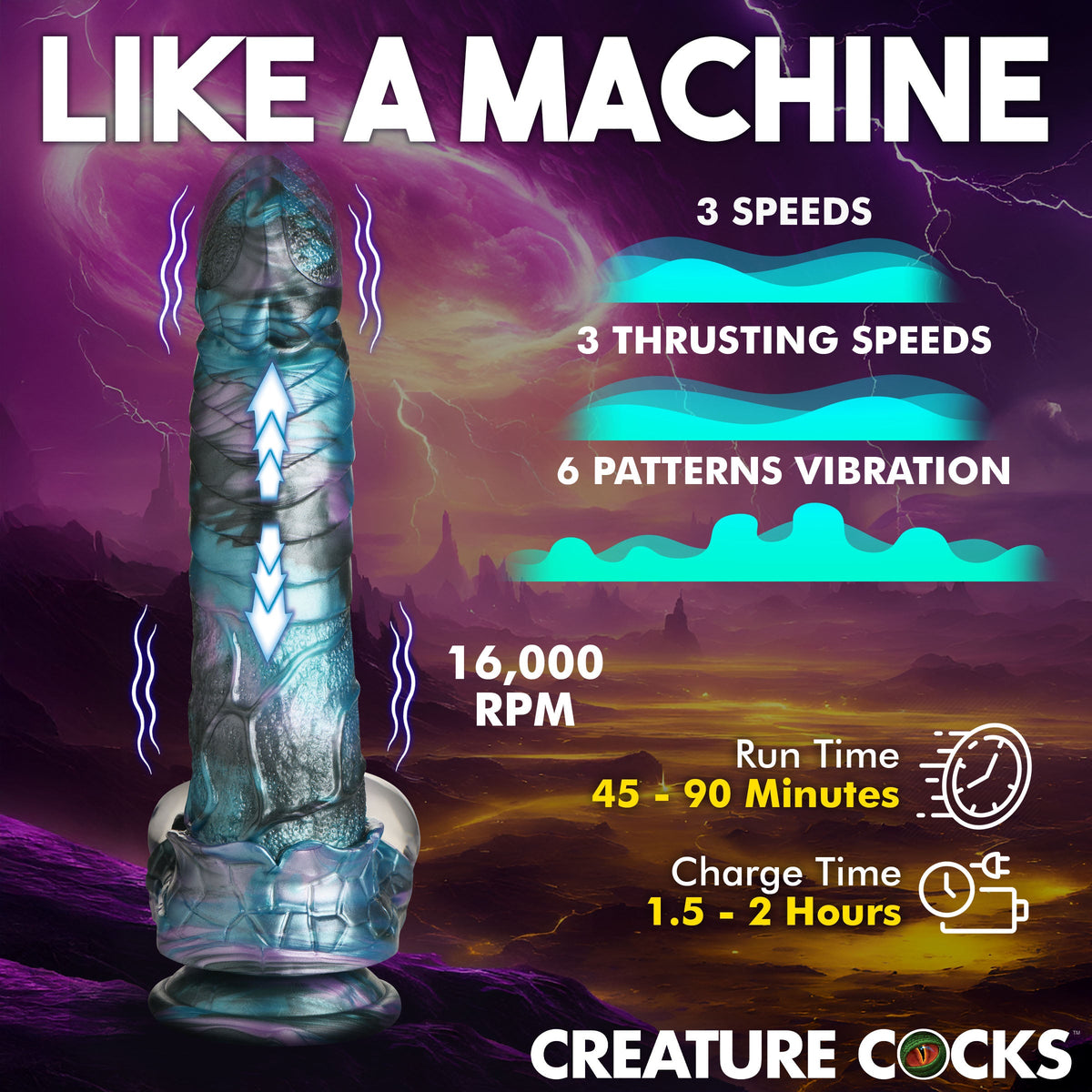 Astro-Thrust Thrusting & Vibrating Silicone Dildo