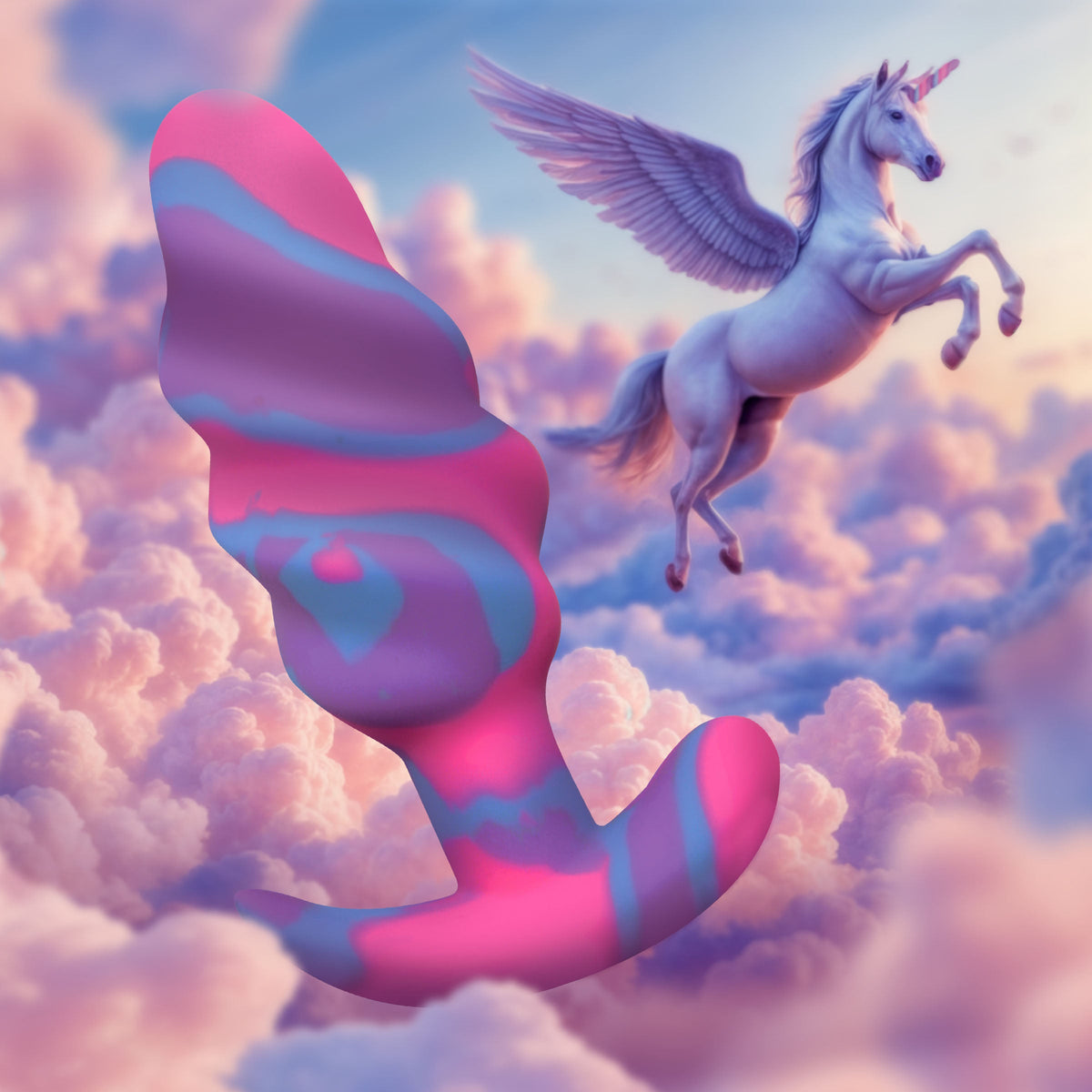 Unicorn Swirl Silicone Butt Plug
